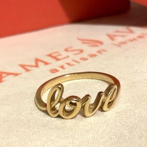 14kt Gold Retired James Avery “Love” Script Ring Size 8.5